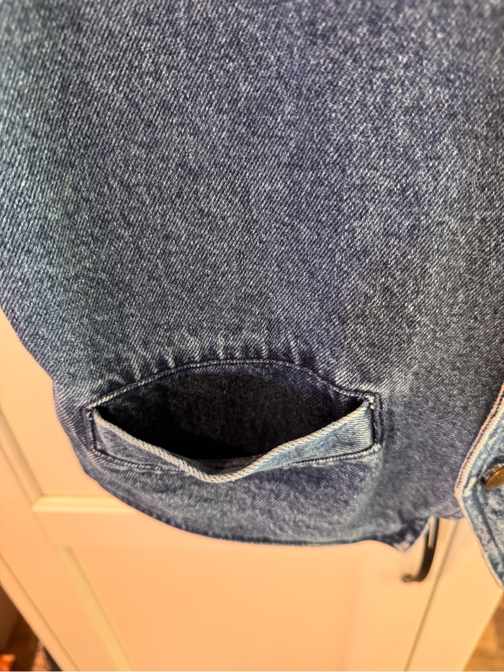Vintage Denim Vest with Button Front - Blue - Picture 3 of 6
